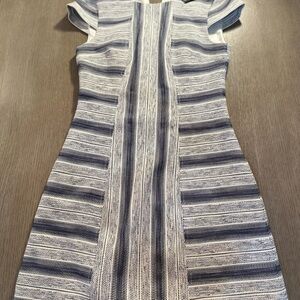A/X Armani Exchange Blue and White Striped Mini Dress